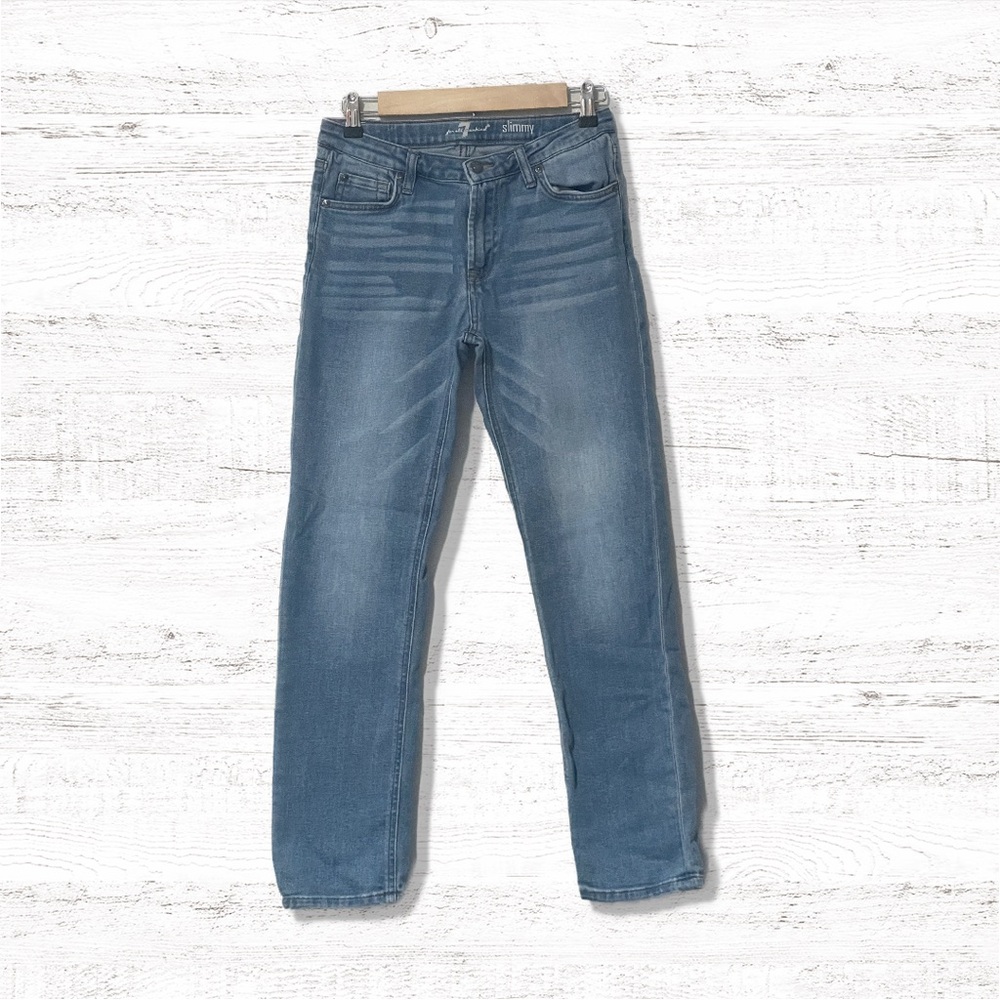 7 For All Mankind Slimmy Boys Light Wash Denim Straight Leg Jeans Size 14
